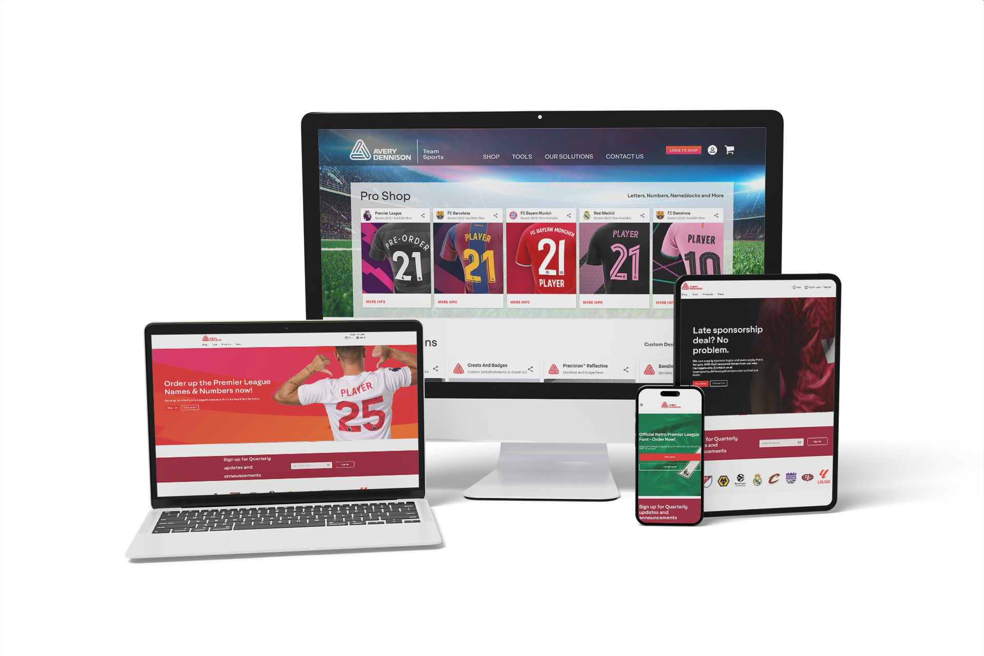 Avery Dennison Sports Teams E-commerce Site