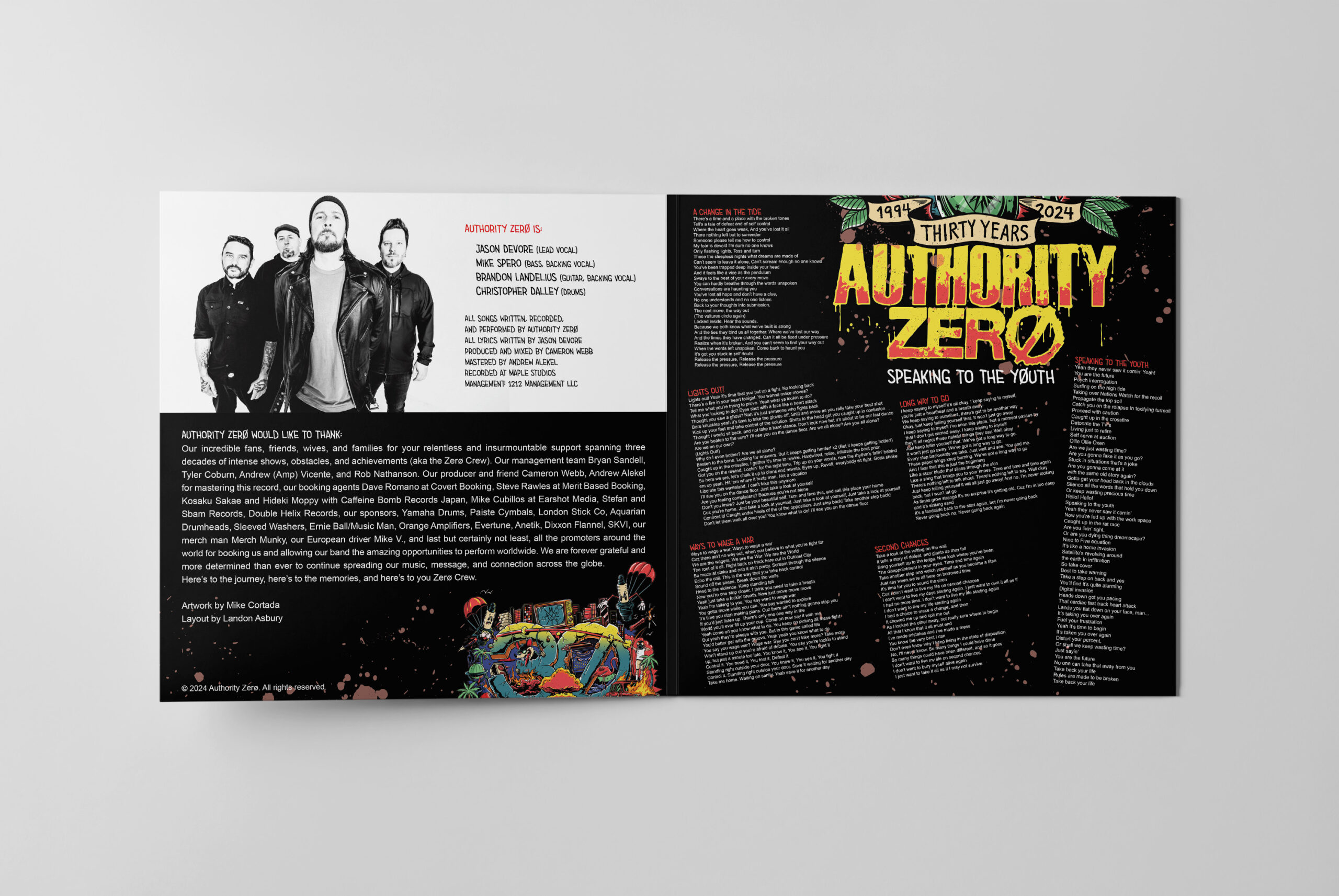Authority Zero Album Layout - Inside Spread