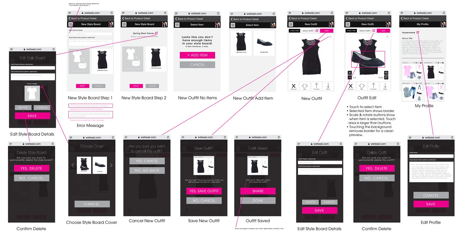 Mobile Wireframe Flows