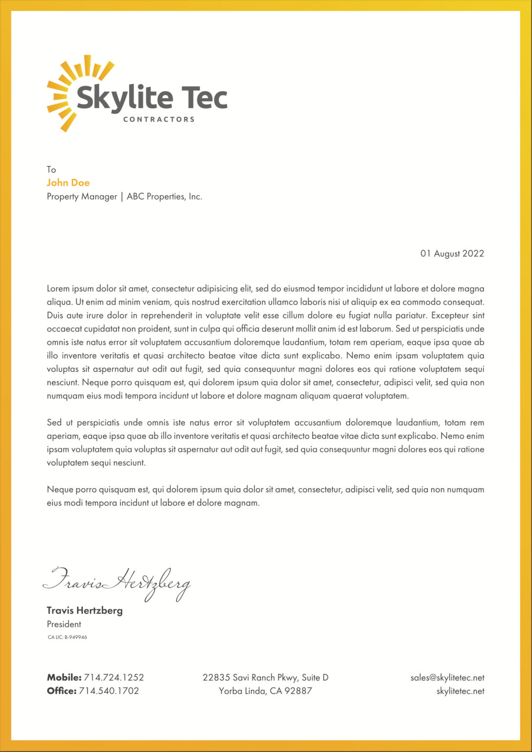 Corporate Letterhead